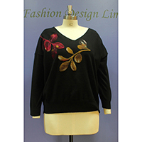 Ladies Knitted Pullover with Needle Punch
